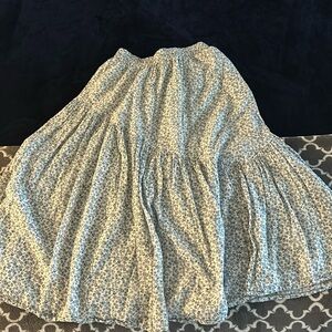 Blue Floral Peasant Skirt
